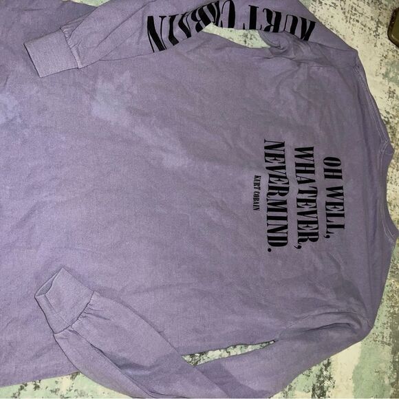 Purple Kurt Cobain Graphic Long Sleeve Shirt - Picture 6 of 6